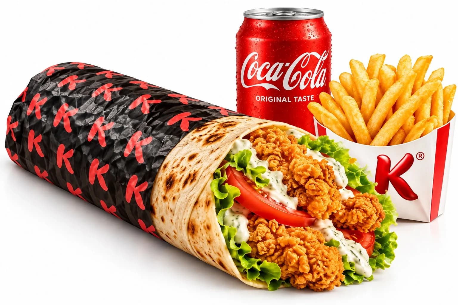 Crispy Chicken Wrap in formato Menu, con patatine fritte e bibita